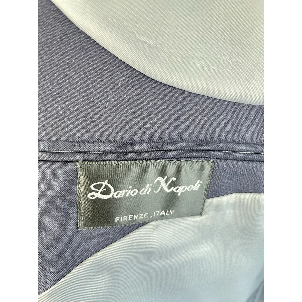 Dario di Napoli Mens 50R Wool Blazer Italy Navy Blue Gold Button Sport Coat NWoT